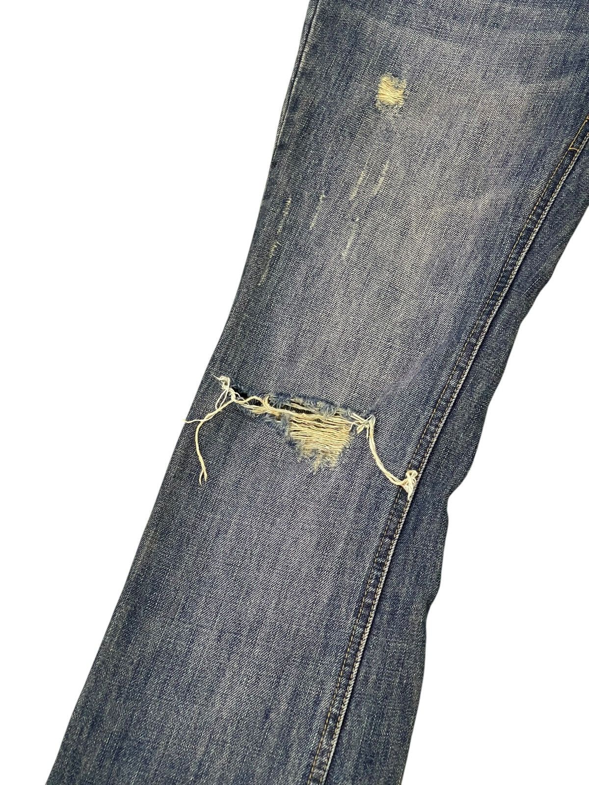 Japanese Brand Flare Jeans Honeysuckle Rose Faded Distress Boot Cut 7🟦 Size US 29 - 6 Thumbnail