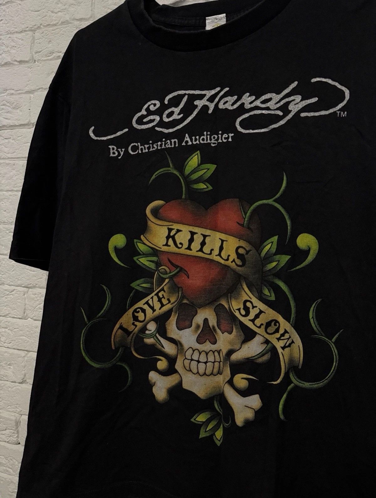 Ed Hardy Vintage Ed Hardy By Christian Audigier T-shirt Huge Logo Size US L / EU 52-54 / 3 - 3 Thumbnail