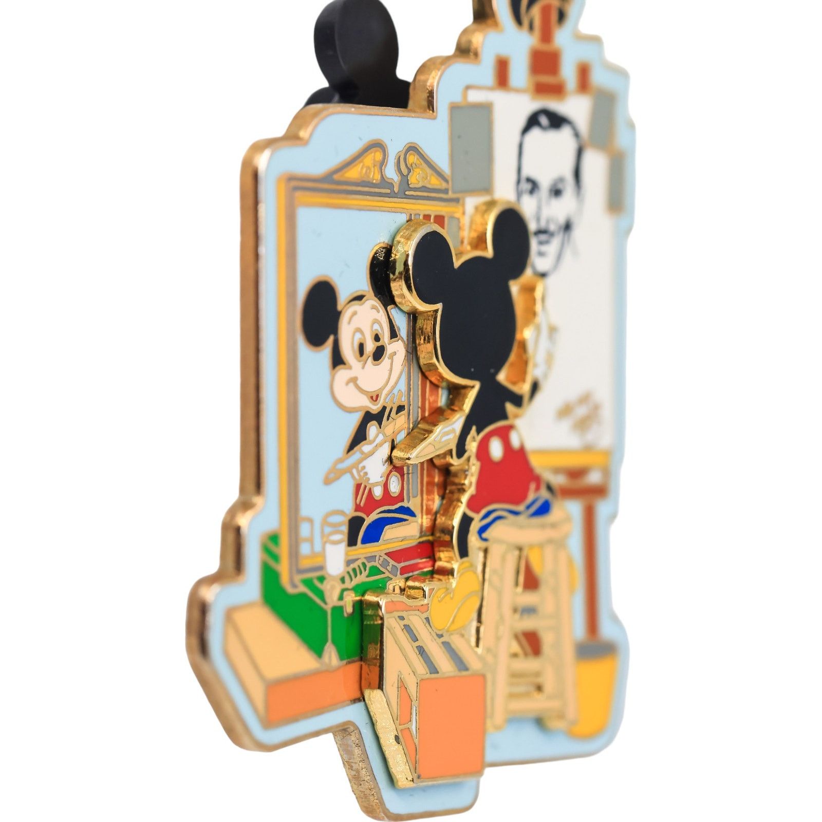 Disney Walt Disney Mickey Norman Rockwell Triple Self Portrait Pin Size ONE SIZE - 3 Thumbnail