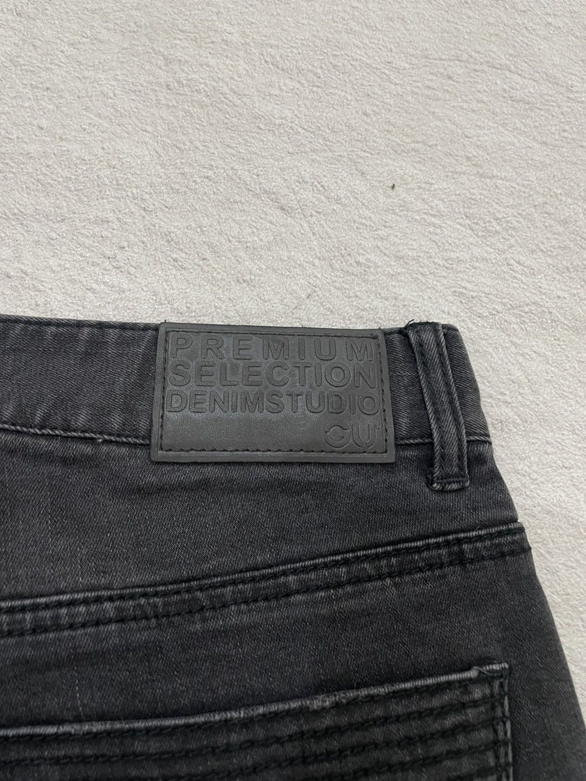 Japanese Brand 00s Kapital Black Moto Cargo Jeans Slim Straight Biker Denim Size US 30 / EU 46 - 12 Thumbnail