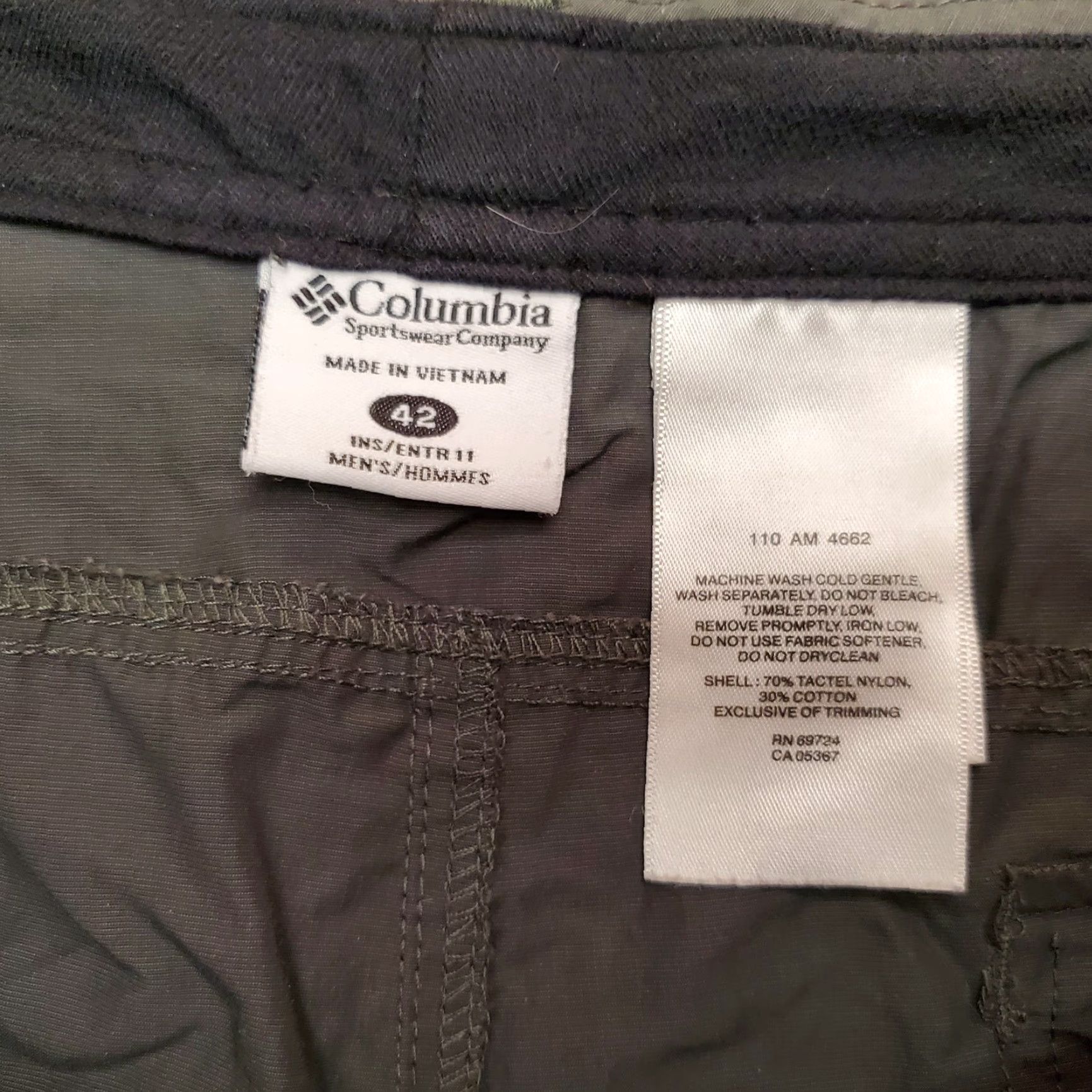 Vintage Columbia Shorts Mens 42 Gray Tactel Nylon Performance Blend Cargo Omni Shield Shorts Mens 42 Gray Nylon Cargo Pocket Moisture Wicking Quick Dry Size US 42 / EU 58 - 3 Thumbnail