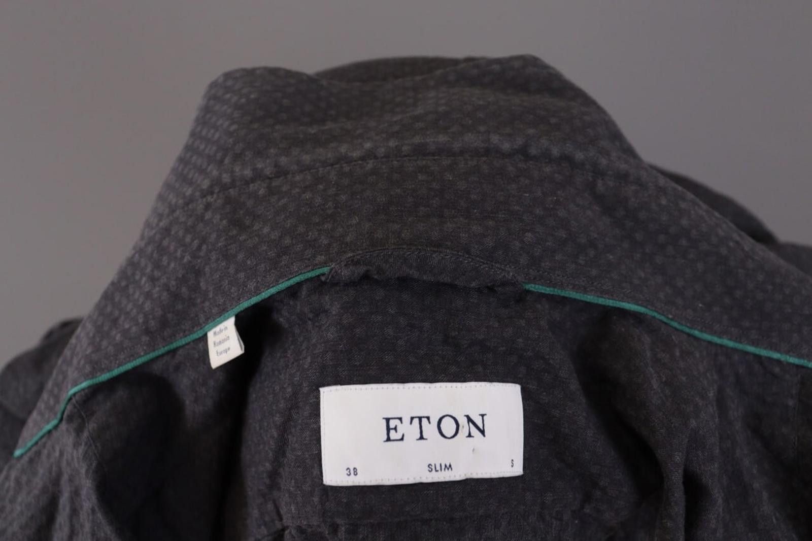 Eton Eton Slim Fit Black Dotted Button Down Shirt Size 38 S Size US M / EU 48-50 / 2 - 12 Thumbnail