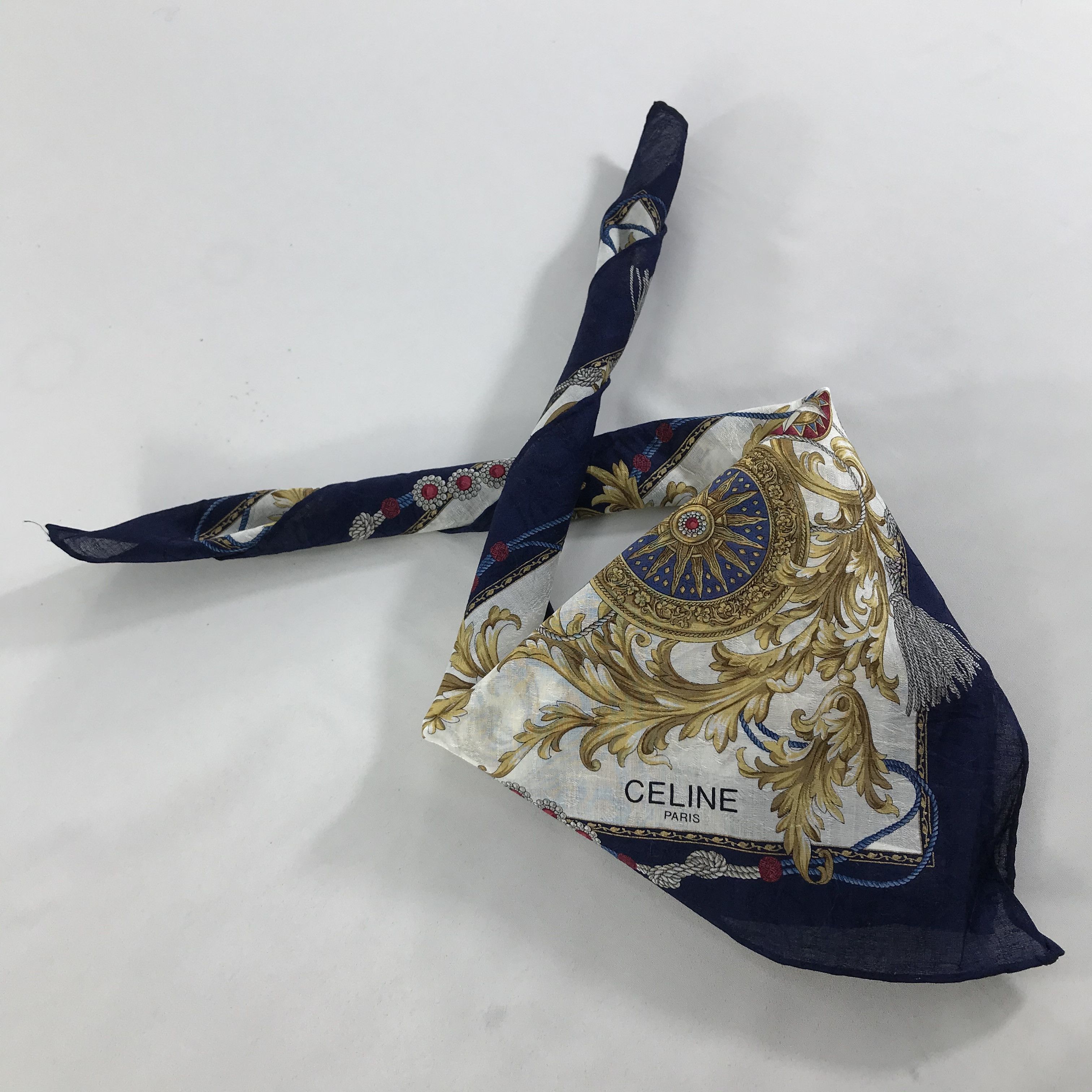 Celine × Vintage Celine Bandana / Handkerchief / Neckerchief - S1460 Size ONE SIZE - 4 Thumbnail