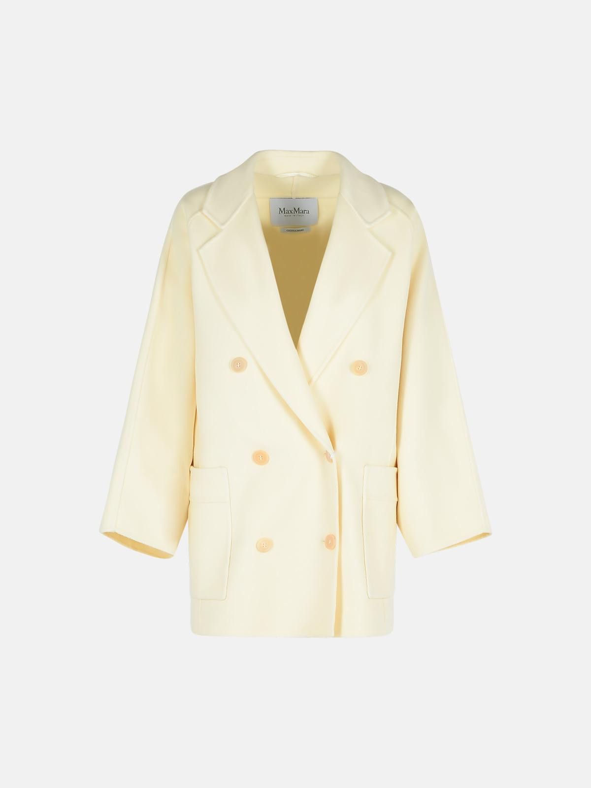 Max Mara MAX MARA 'Teddy Crop' White Wool Blend Coat Size S / US 4 / IT 40 - 1 Thumbnail