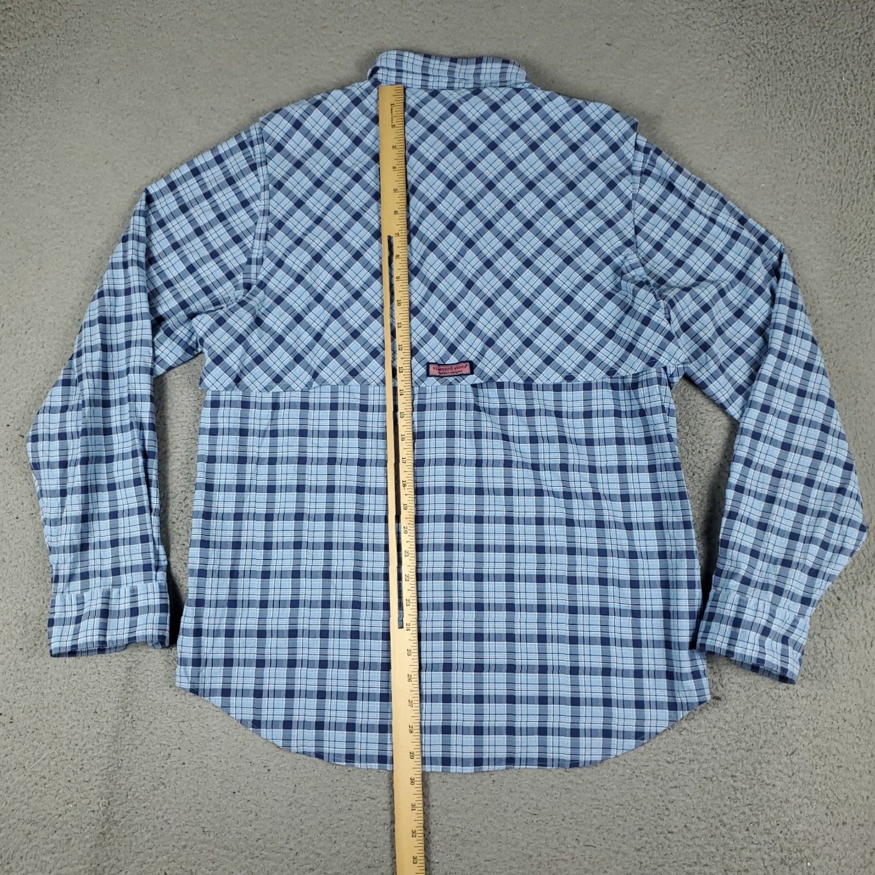 Vineyard Vines VINEYARD VINES Shirt Mens Medium Blue Plaid Nylon Vented Button-Up Long Sleeve Size US M / EU 48-50 / 2 - 3 Thumbnail
