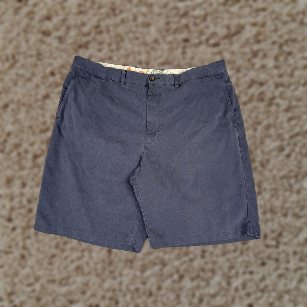Tommy Bahama Tommy Bahama Shorts Mens 38 Gray Silk Cotton Chino Flat Front 10" Beach Vacation Size US 38 / EU 54 - 1 Thumbnail