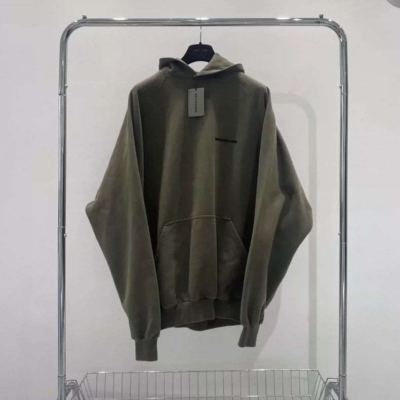 Balenciaga Balenciaga Olive shade line front and back logo hoodie Size US M / EU 48-50 / 2 - 1 Thumbnail