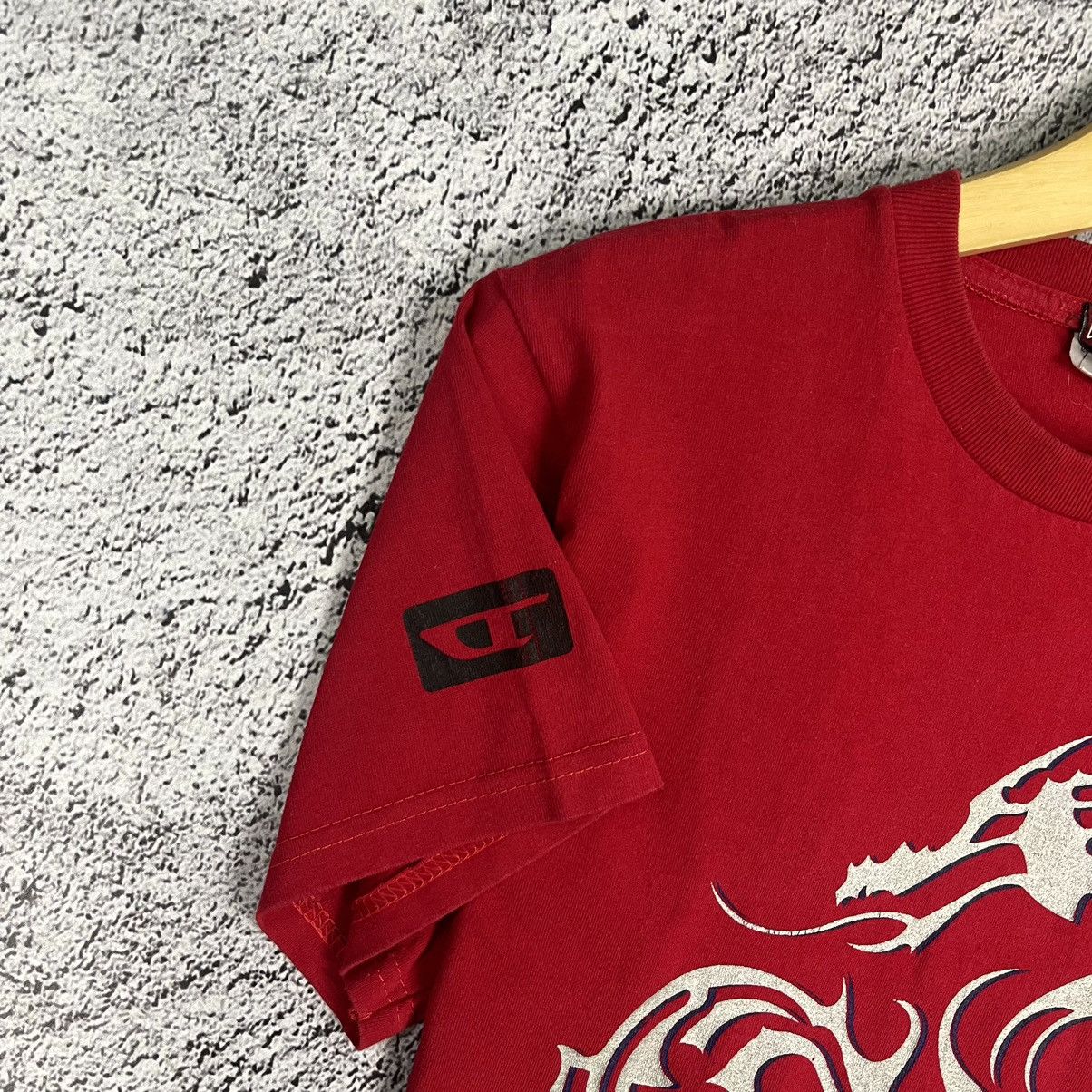 Diesel × Vintage 👹 VINTAGE 👹 Diesel Tribal Dragon Printed D big logo Red Tee Size M / US 6-8 / IT 42-44 - 5 Thumbnail