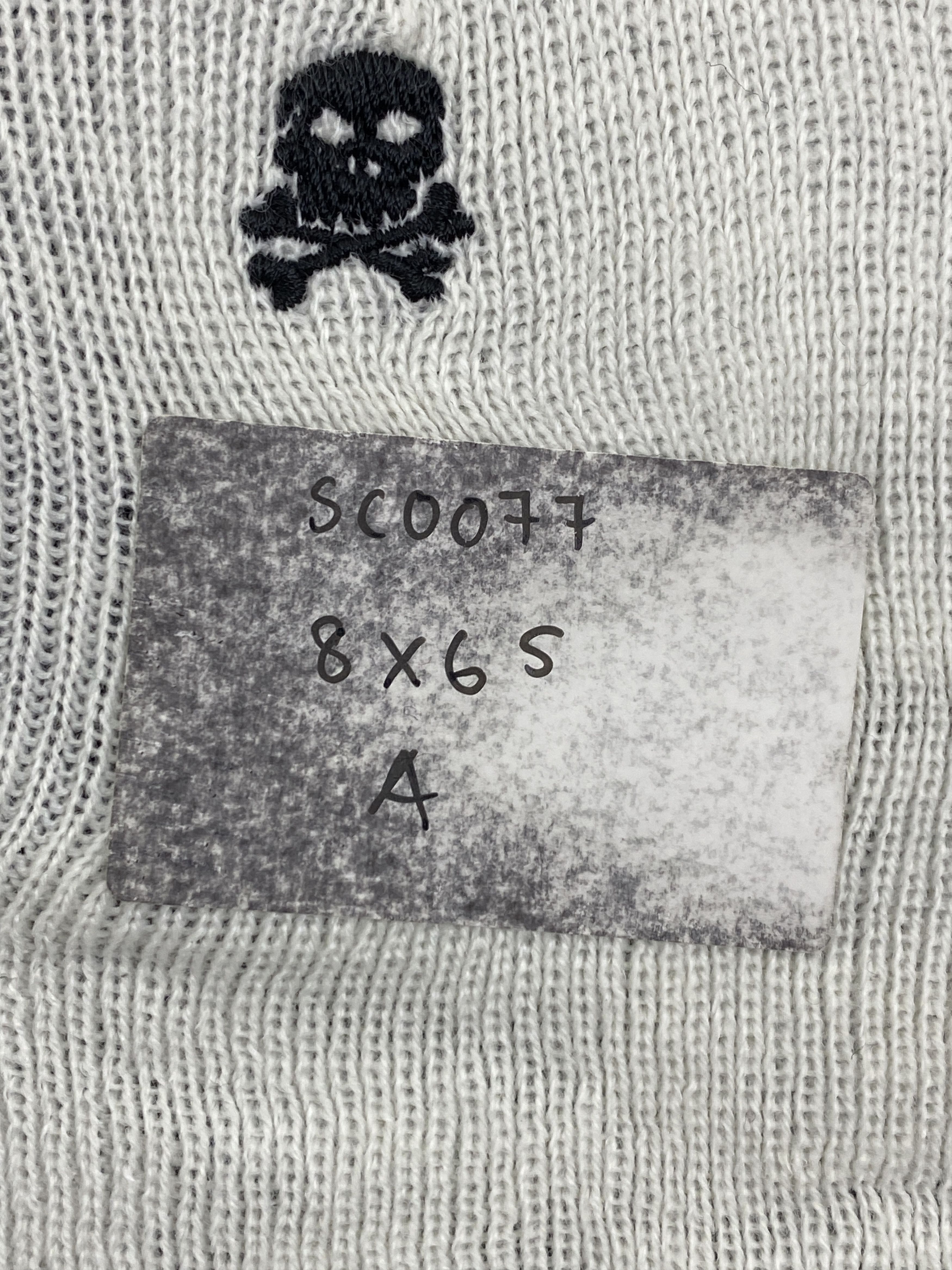 Japanese Brand Vintage Skull Design Scarf / Muffler / Wool Scarf - SC0077 Size ONE SIZE - 9 Thumbnail