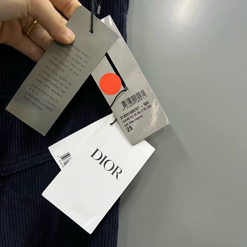 Dior Dior Dark blue corduroy straight trousers 2502-Nextarrow Size US 28 / EU 44 - 3 Thumbnail