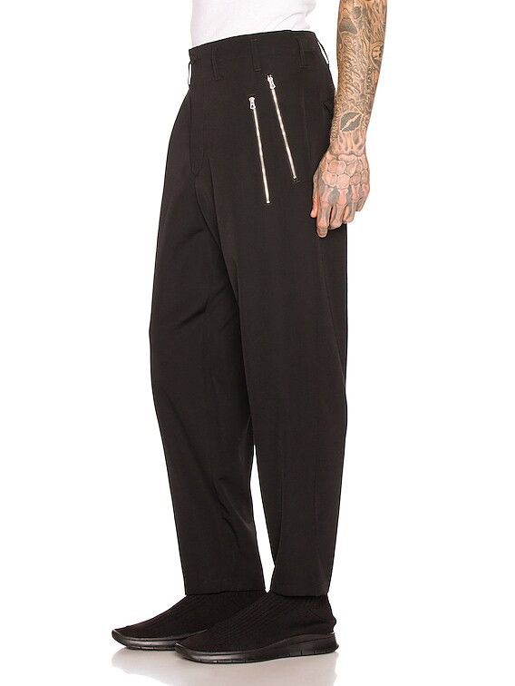Yohji Yamamoto Yohji Yamamoto Pour Homme Left Side Zip Trouser - HH-P39-100 Size US 38 / EU 54 - 1 Thumbnail