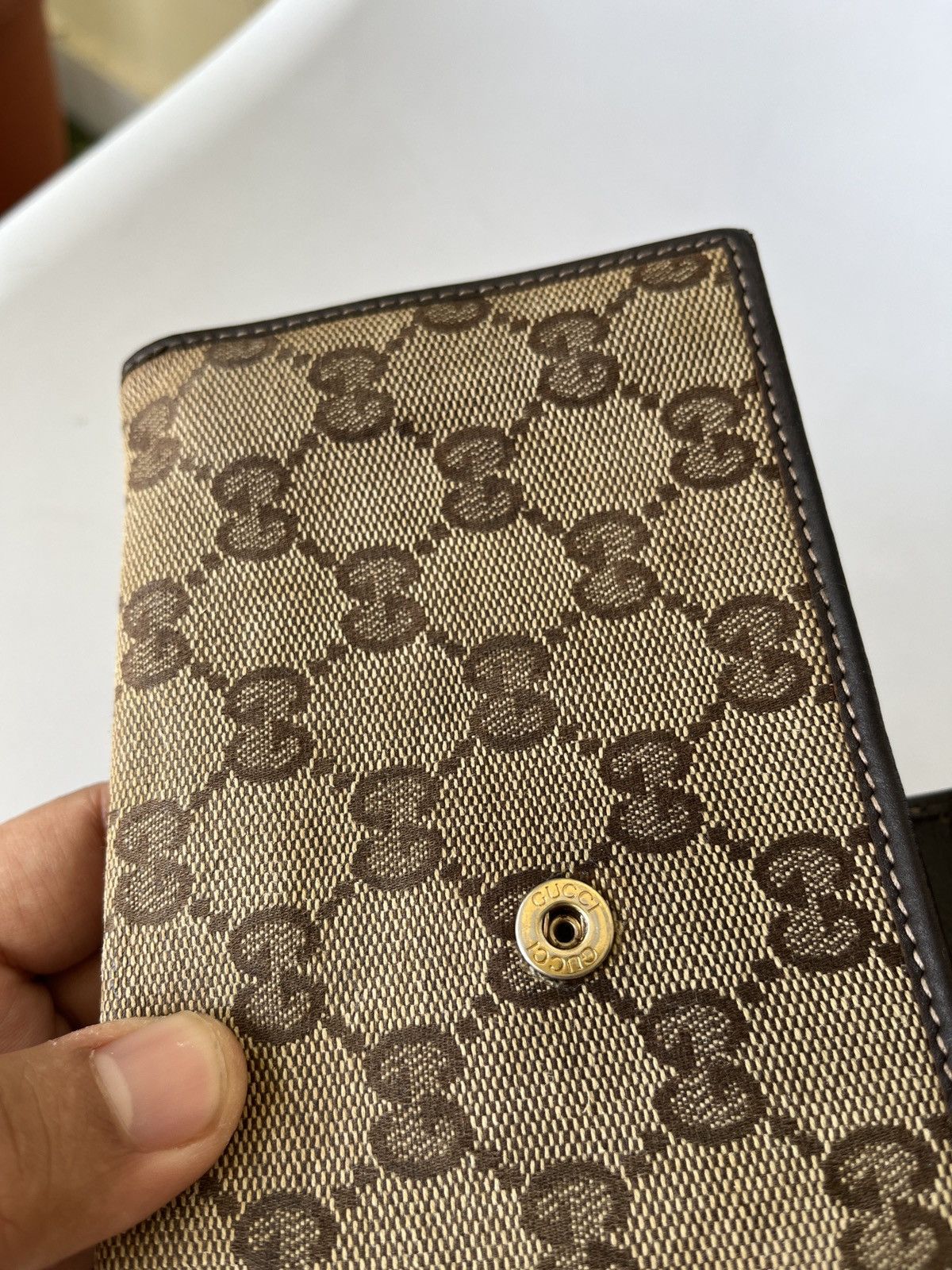 Gucci Gucci Beige GG Canvas Leather D Ring Continental Wallet Size ONE SIZE - 10 Thumbnail