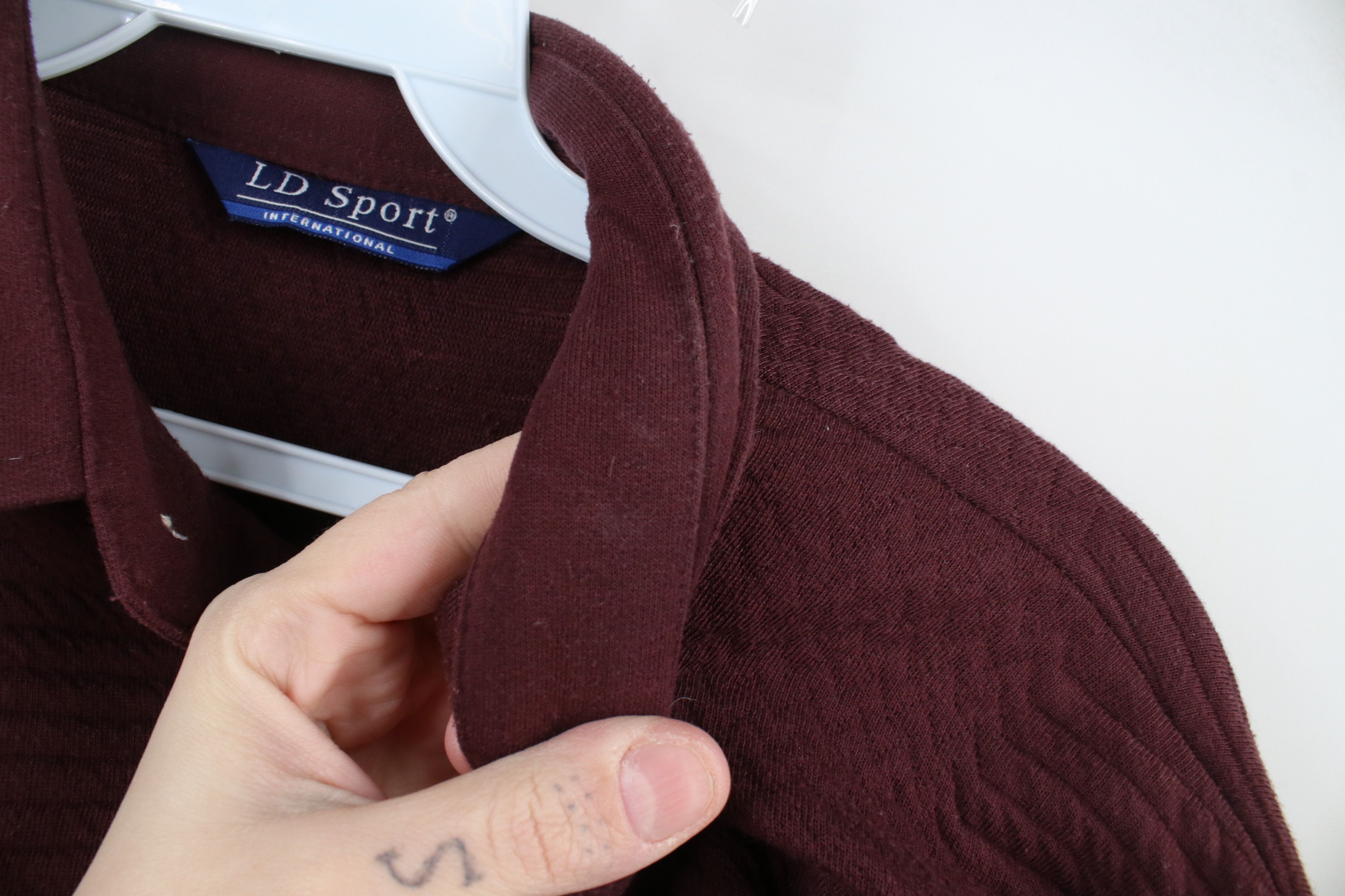 Vintage Vintage 90s Streetwear Textured Collared Long Sleeve Polo Size US XL / EU 56 / 4 - 9 Thumbnail