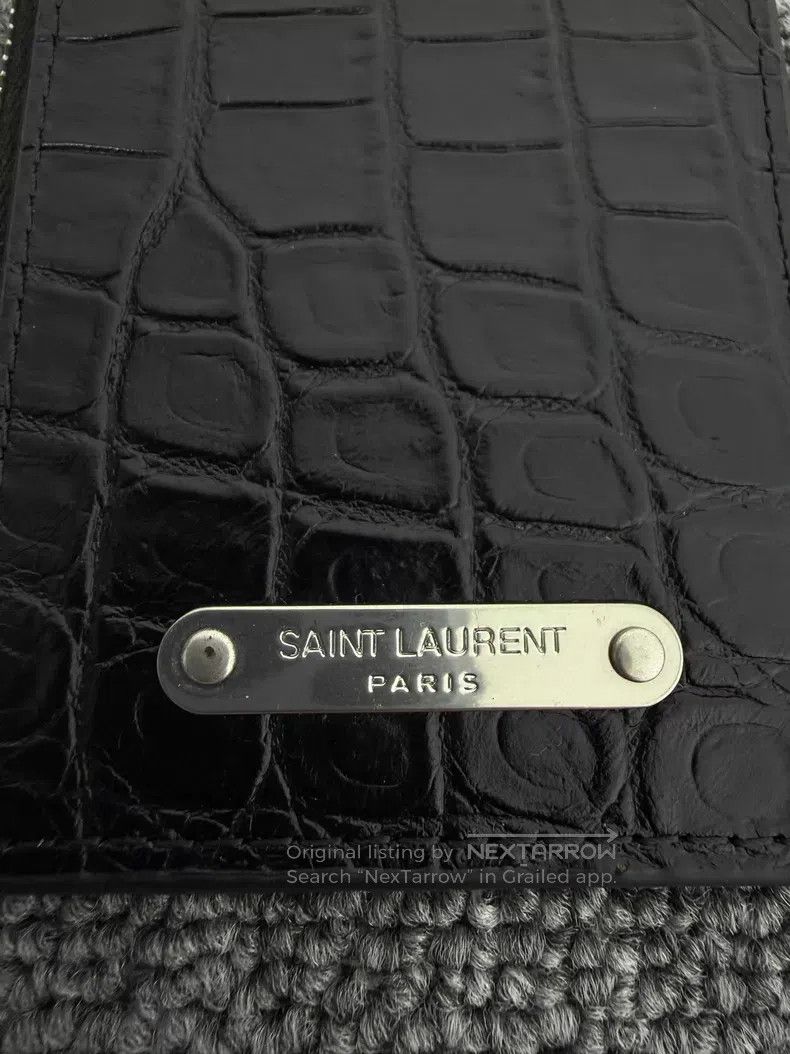 Other Saint Laurent Paris Black Crocodile Patterned Leather Stra Size ONE SIZE - 3 Thumbnail