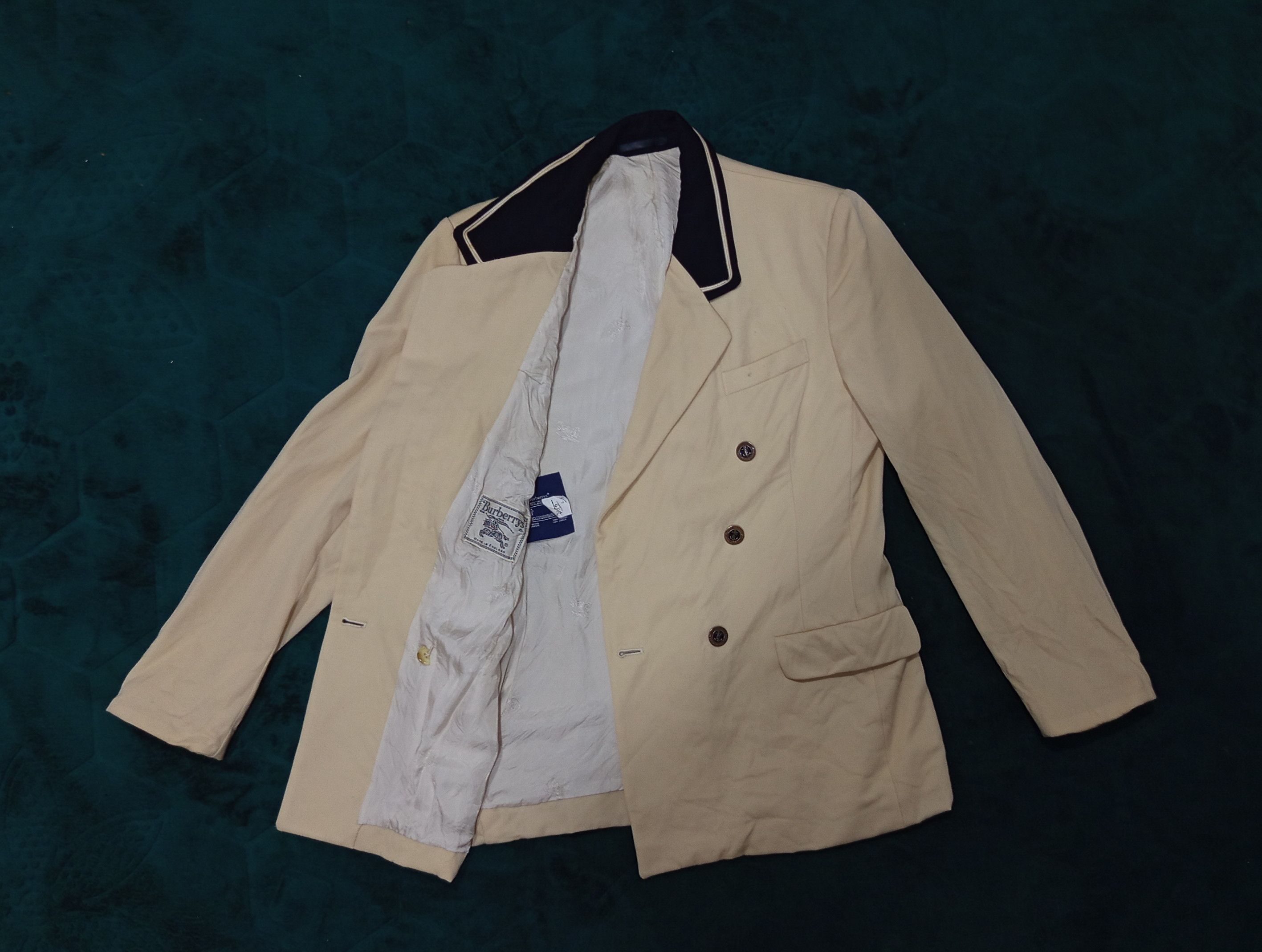 Burberry Vintage 90's Burberry Double Breasted Wool Blazer Size US M / EU 48-50 / 2 - 4 Thumbnail