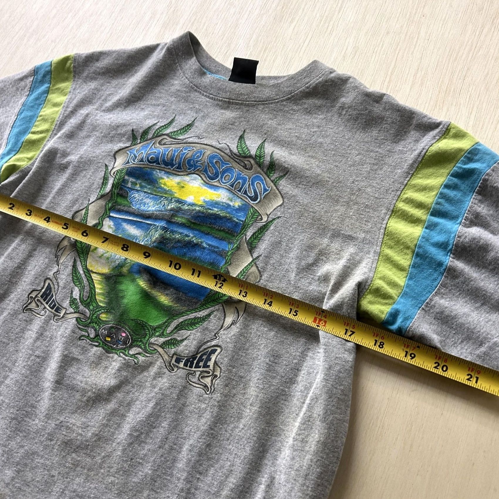 Vintage Maui and Sons Surf T-Shirt Mens Medium Gray Ride Free Graphic Tee Shirt Size US M / EU 48-50 / 2 - 5 Thumbnail