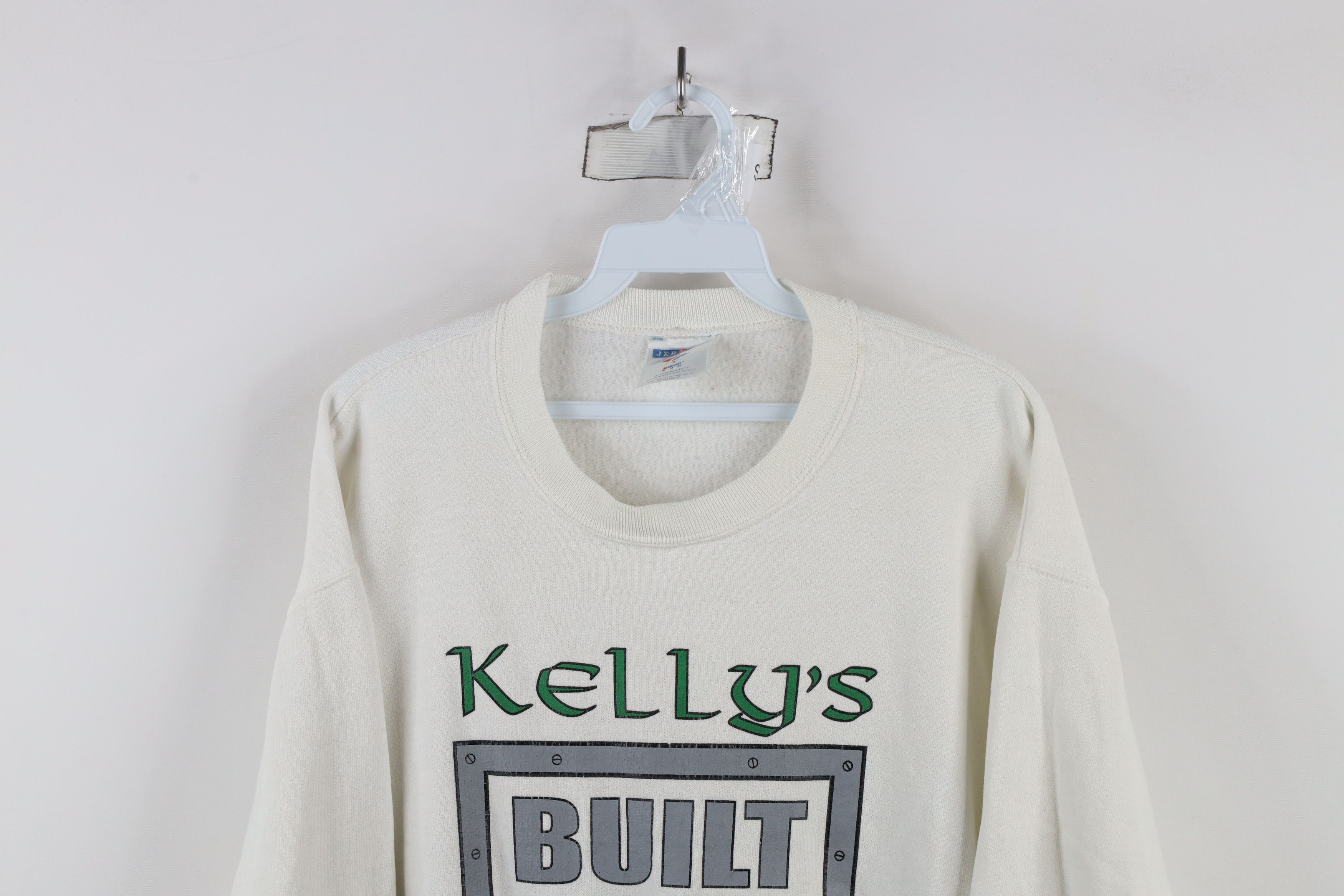 Vintage Vintage 90s Kellys Irish Bar Built Tough Sweatshirt White Size US M / EU 48-50 / 2 - 2 Thumbnail
