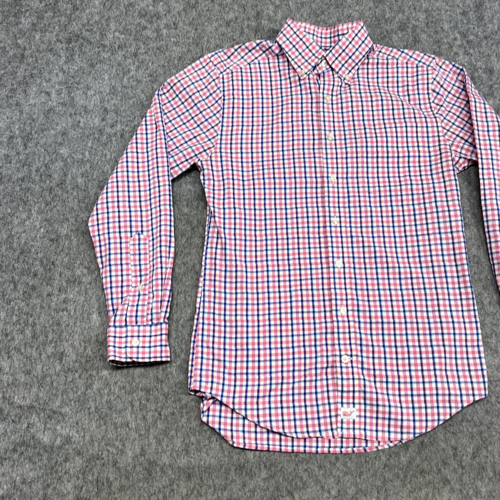 Vineyard Vines Vineyard Vines Shirt Mens S Pink Blue Check Slim Fit Murray Button Long Sleeve Size US S / EU 44-46 / 1 - 4 Thumbnail