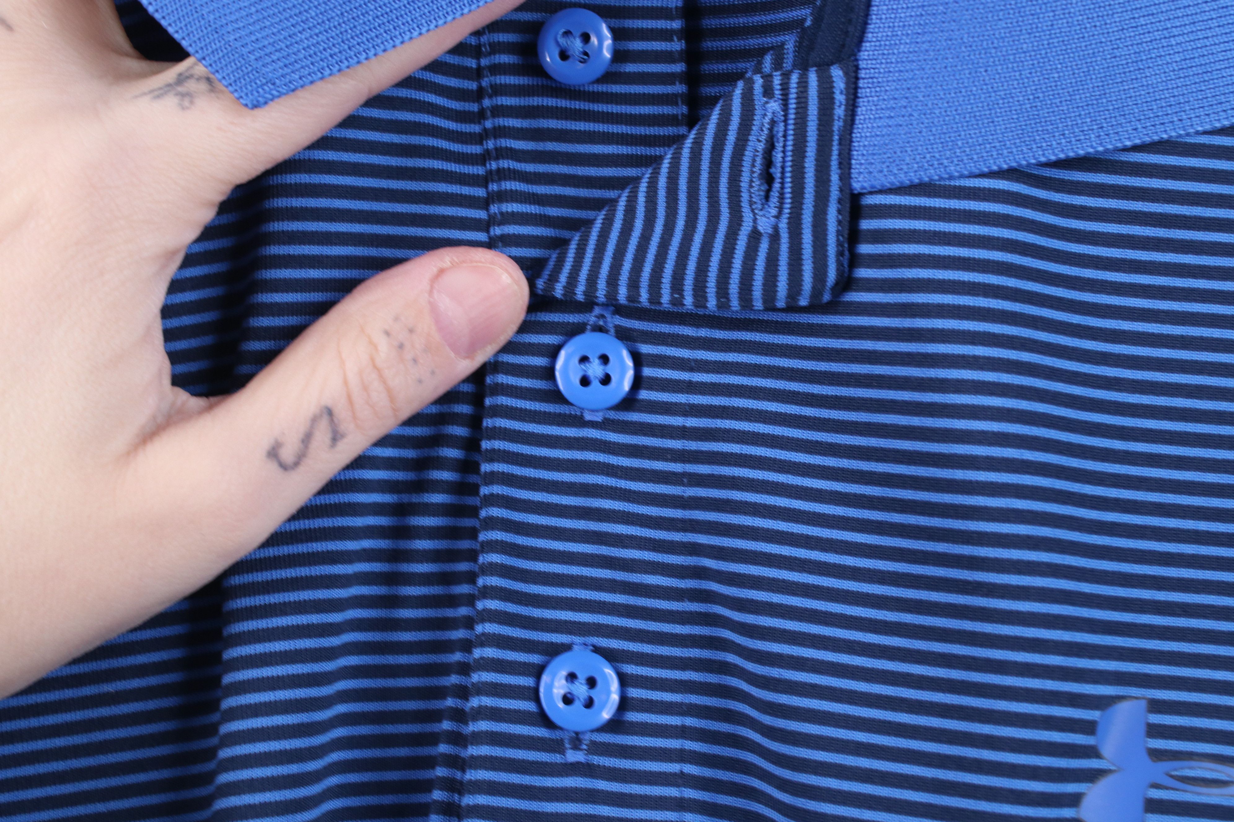 Under Armour Under Armour Loose Fit Striped Collared Golf Polo Shirt Size US M / EU 48-50 / 2 - 5 Thumbnail