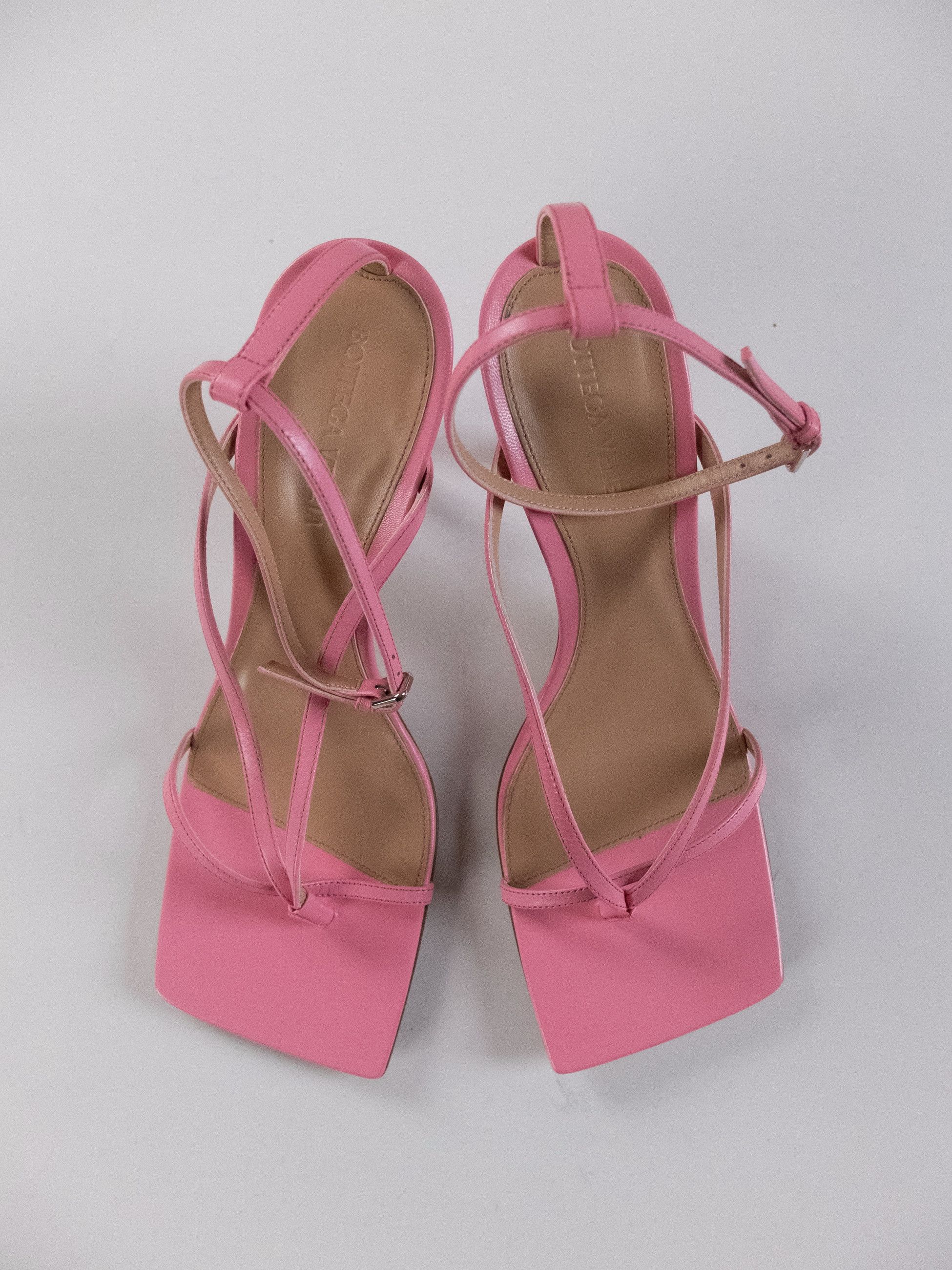 Bottega Veneta BOTTEGA VENETA Stretch blossom pink leather sandals 9.5 39.5 Size US 9.5 / IT 39.5 - 4 Thumbnail