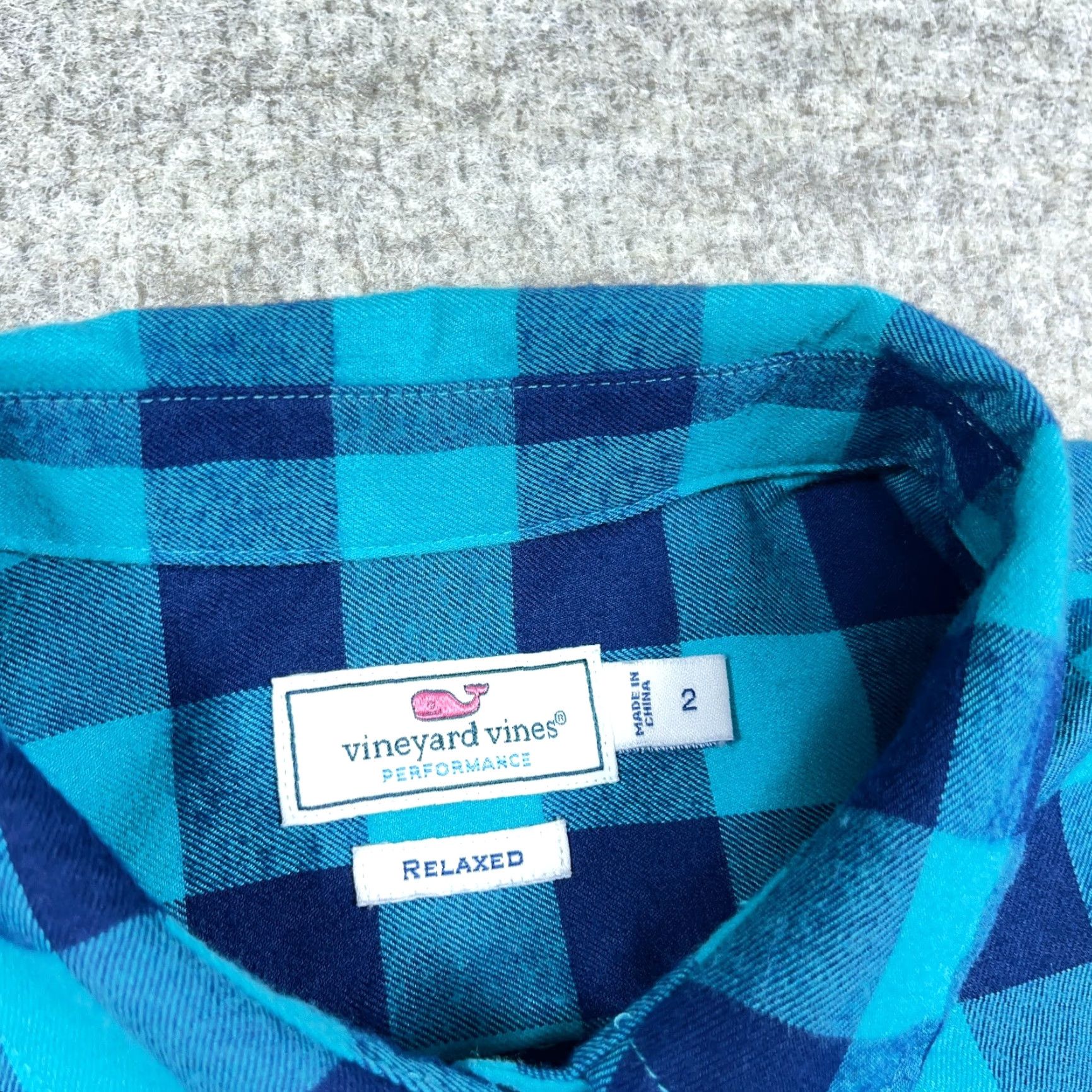 Vineyard Vines Vineyard Vines Shirt Women Size 2 Flannel Buffalo Plaid Teal Blue Preppy Performance Easy Care All Seasons Size XS / US 0-2 / IT 36-38 - 3 Thumbnail