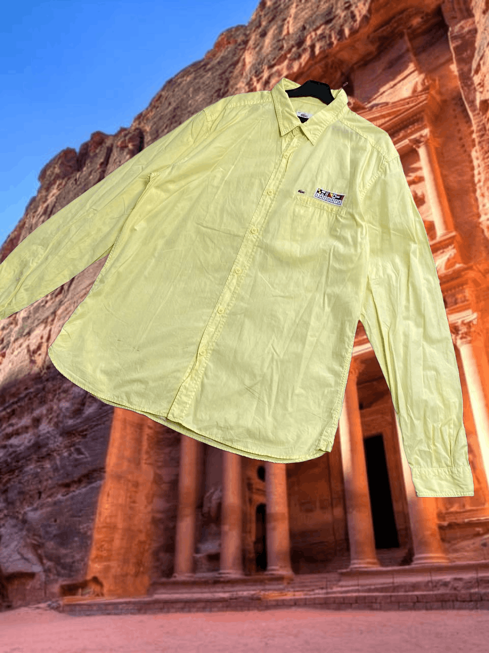 Lacoste Vintage Y2K shirt yellow Lacoste logo streetwear Size US L / EU 52-54 / 3 - 1 Thumbnail