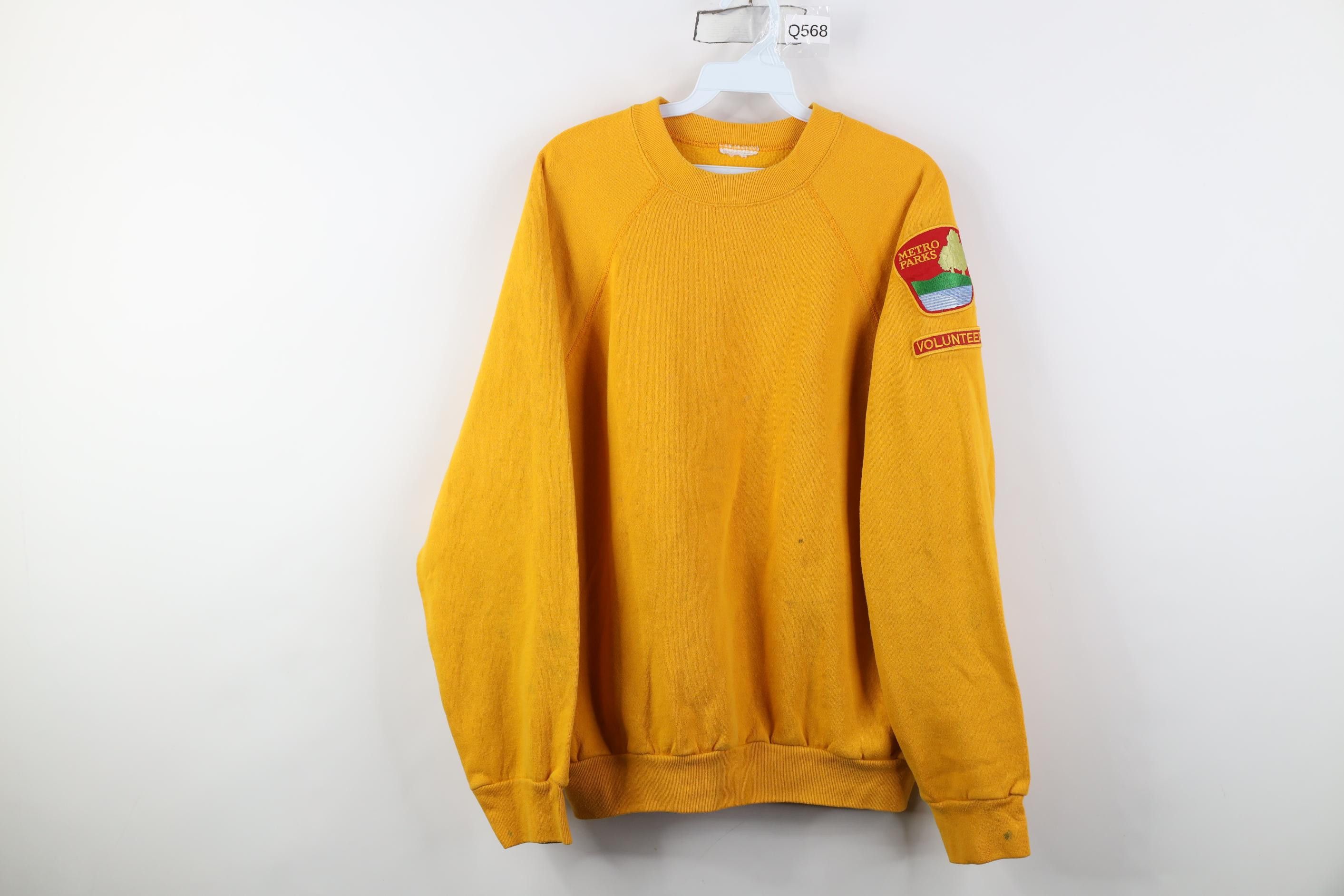 Vintage Vintage 90s Metro Parks Volunteer Crewneck Sweatshirt Yellow Size US XL / EU 56 / 4 - 1 Thumbnail