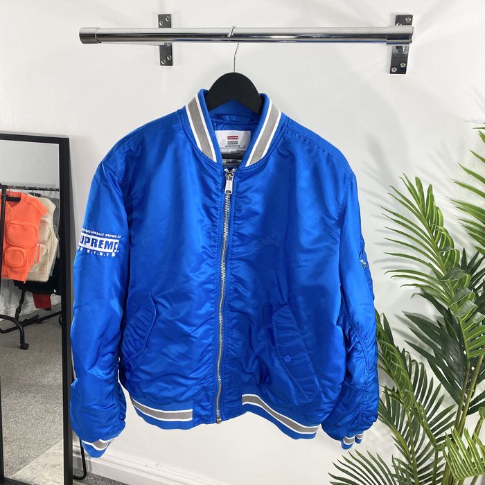 Supreme Supreme Second To None MA-1 Jacket In Blue RRP £500 | Grailed