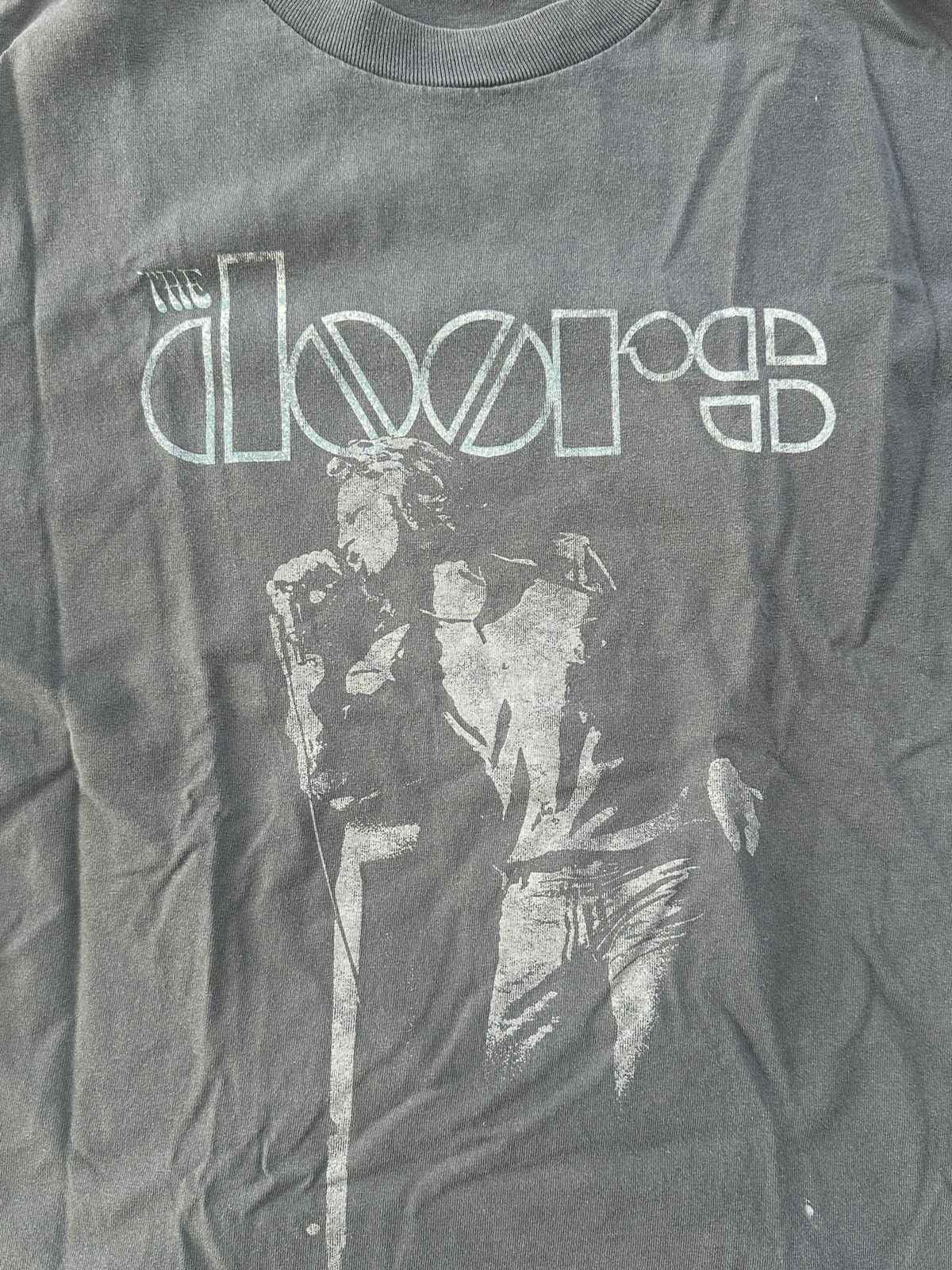 Band Tees Vintage The Doors Cropped Tee Grey Wash Small Size US S / EU 44-46 / 1 - 2 Thumbnail