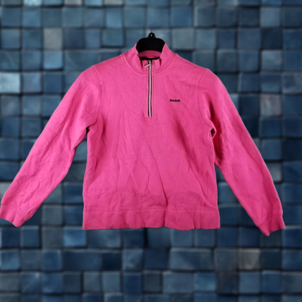 Reebok Reebok Sweatshirt Woman Medium Pink 1/4 Zip Mock Neck Embroidered Logo 90s Style Activewear Pullover Shirt Womens Size M / US 6-8 / IT 42-44 - 1 Thumbnail