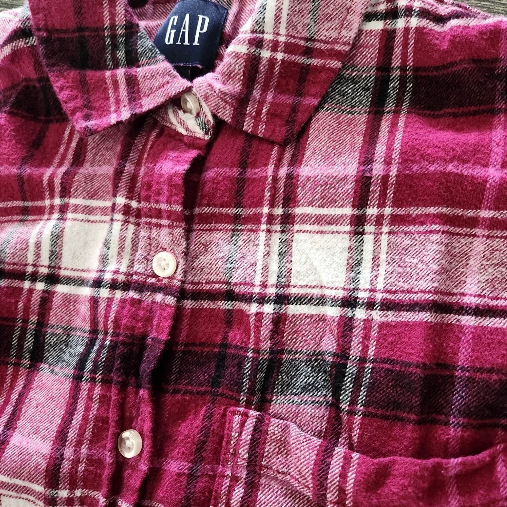 Gap Gap Shirt Womens Medium Light Flannel Pink Purple Plaid Button Long Sleeve Shirt Size M / US 6-8 / IT 42-44 - 2 Thumbnail