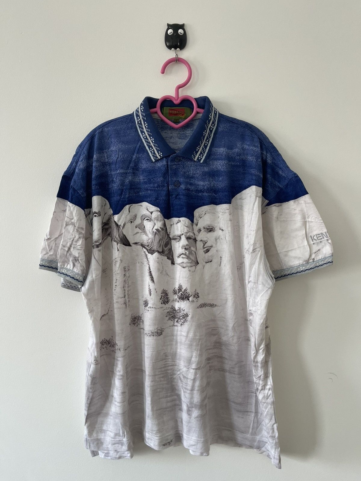 Kenzo Rare Vintage KENZO Golf Mount Rushmore Sculpture Art Polo Size US L / EU 52-54 / 3 - 1 Thumbnail