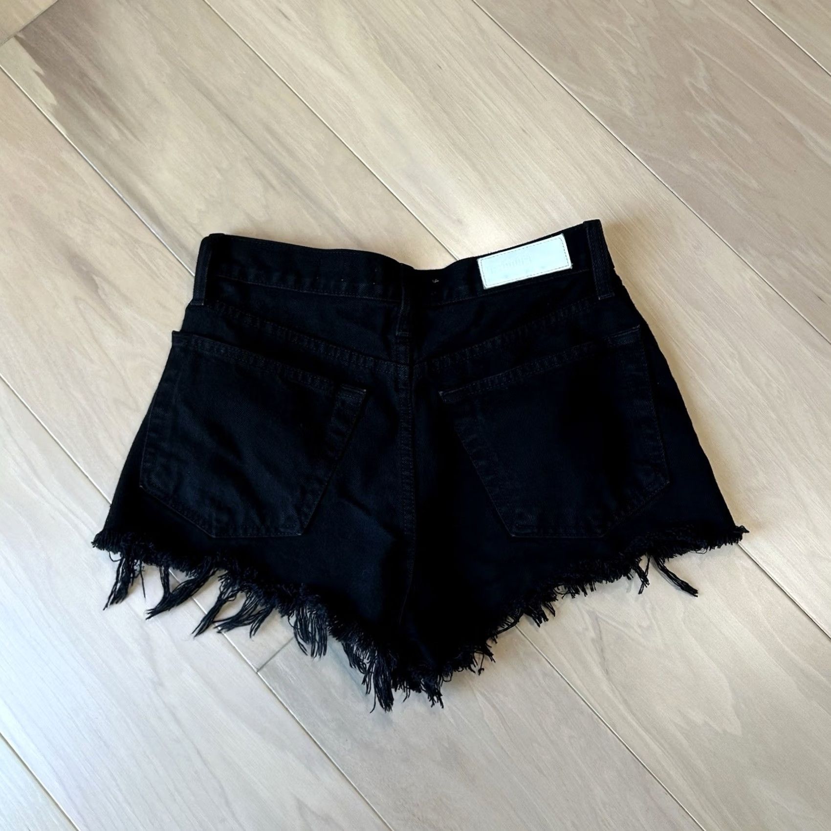 RE/DONE RE/DONE The Short Denim Black Jean Cut Off 2” Inseam Women’s 27 Size 27" / US 4 / IT 40 - 2 Thumbnail