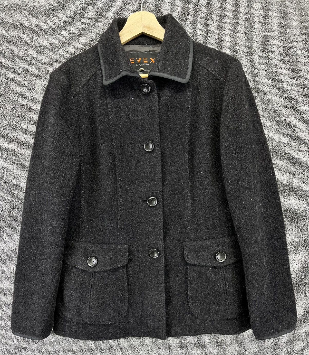 Vintage Evex by Krizia Button Up Black Wool Jacket