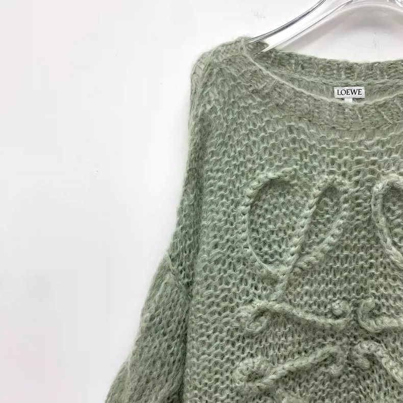 Loewe Loewe Green logo cashmere round neck long sleeve knitted s Size L / US 10 / IT 46 - 3 Thumbnail