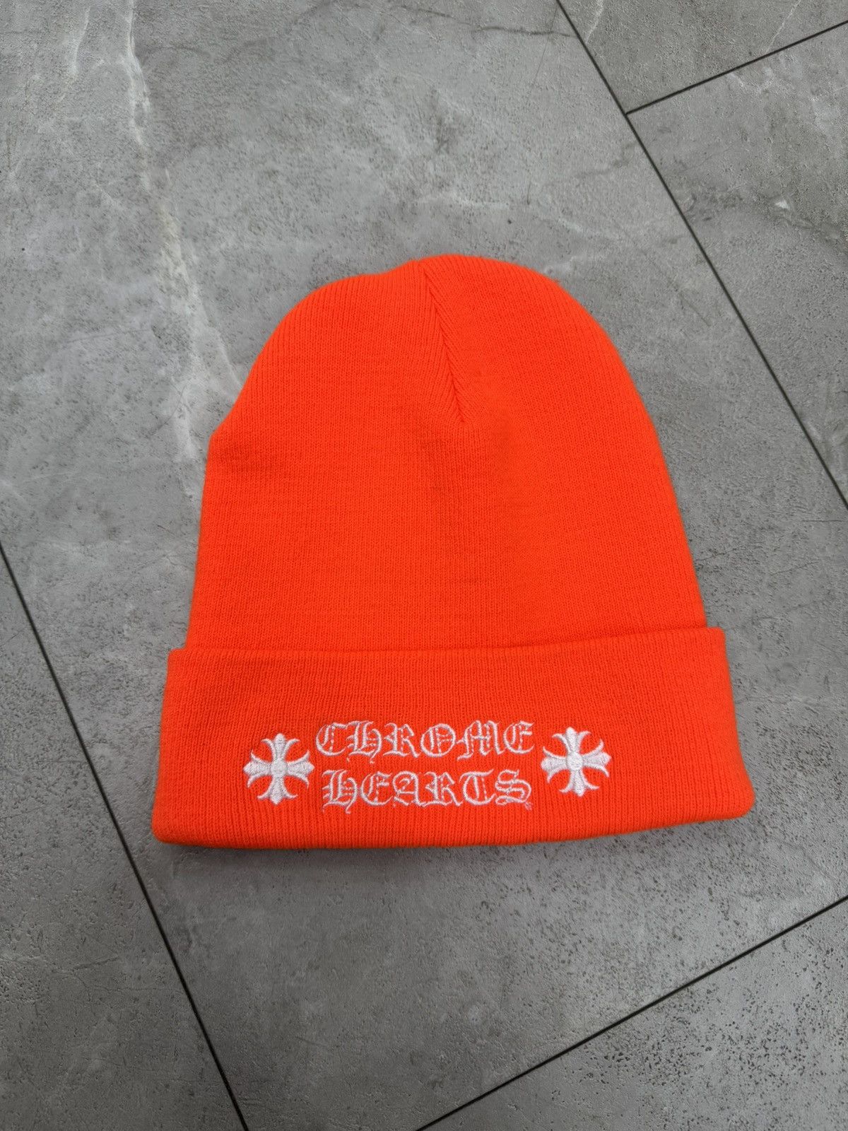 Chrome Hearts Chrome Hearts Orange Embroidered Beanie Size ONE SIZE - 1 Thumbnail