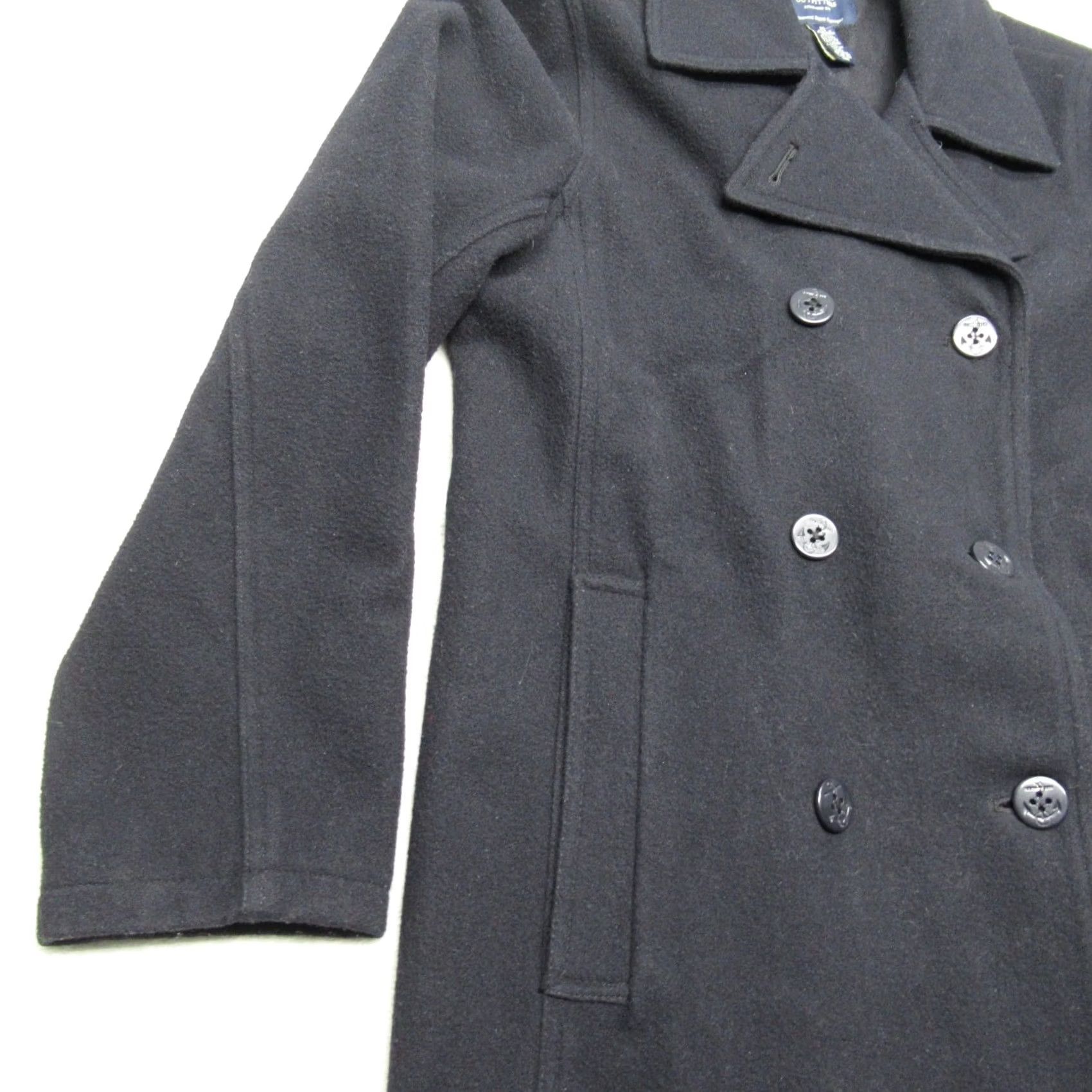 American Eagle Outfitters American Eagle Jacket Pea Coat Medium Black Wool Blend Double Breast Y2K Women Size M / US 6-8 / IT 42-44 - 5 Thumbnail