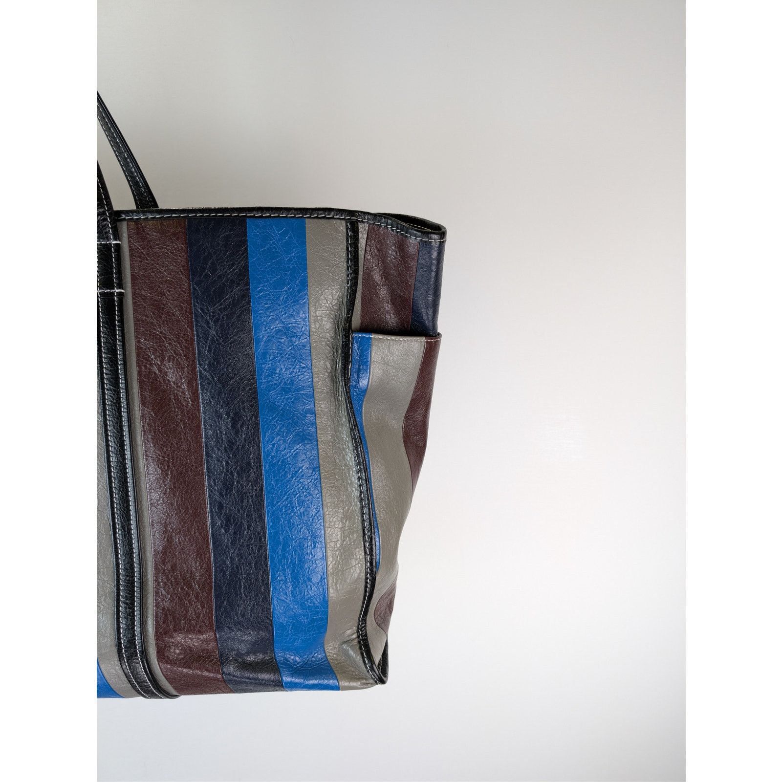 Balenciaga o1rshd1 Striped Arena Lamb PA Shatelet Carry All Tote Bag Size ONE SIZE - 11 Thumbnail