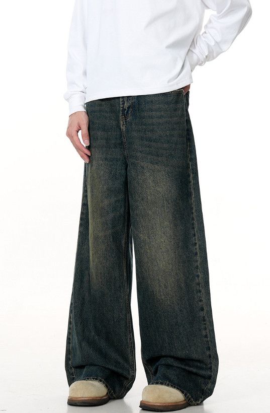 Jean American retro men's loose casual blue straight jeans Size US 32 / EU 48 - 2 Thumbnail