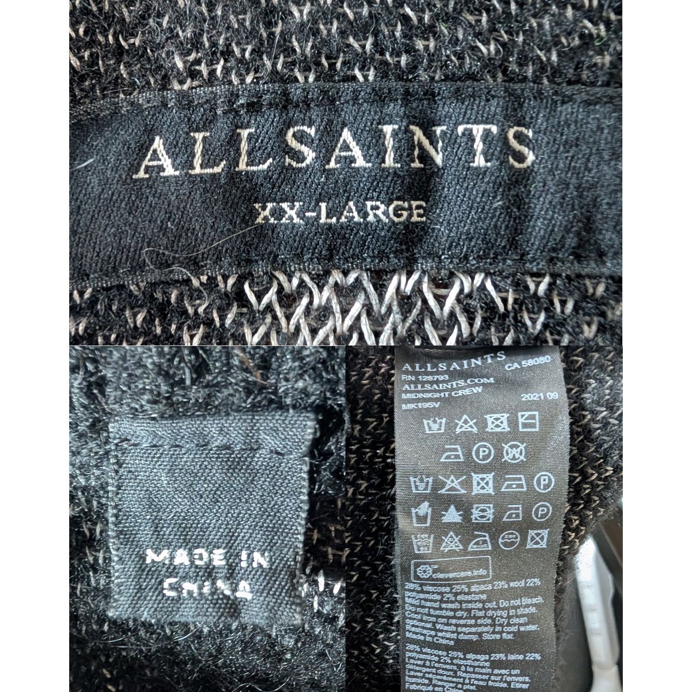 Allsaints AllSaints Stars Crew Ngeck Knitted Long-sleeve Black Sweater Size US XXL / EU 58 / 5 - 8 Thumbnail