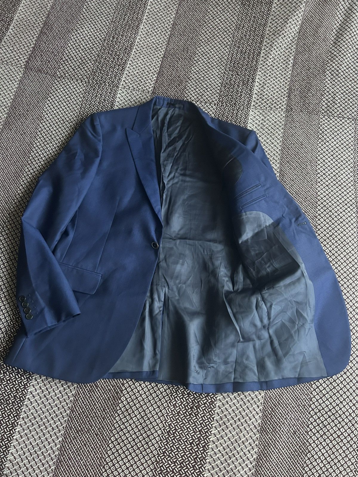 Reiss Reiss Blue Suit Solid Style Classic One Button Mens Size 40R Size 40R - 8 Thumbnail