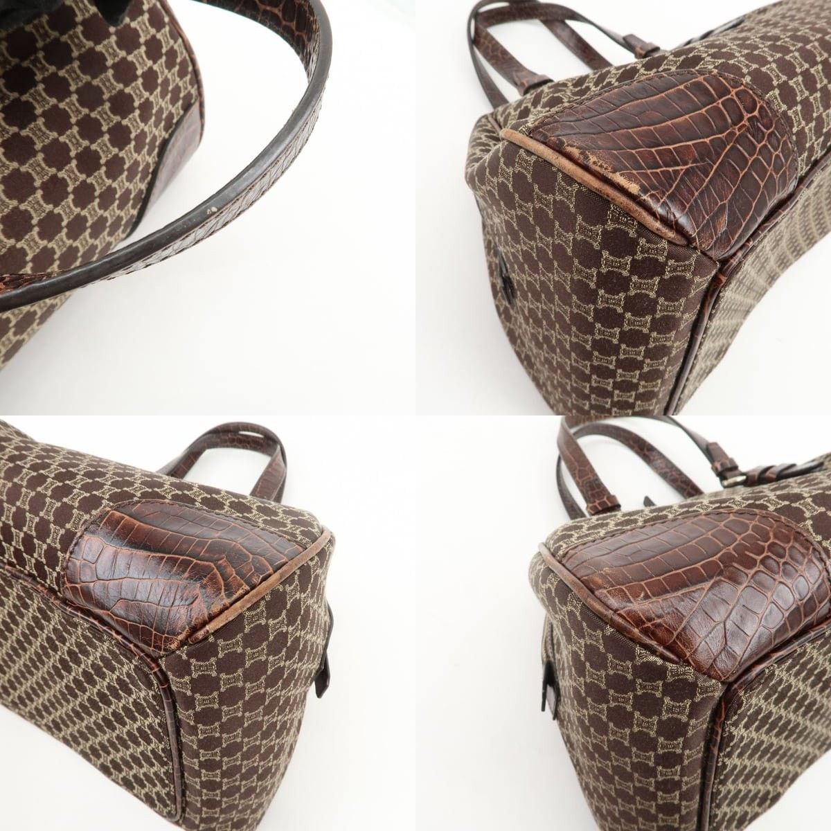 Celine Celine Macadam Triomphe Coated Canvas Shoulder Bag Brown Size ONE SIZE - 4 Thumbnail