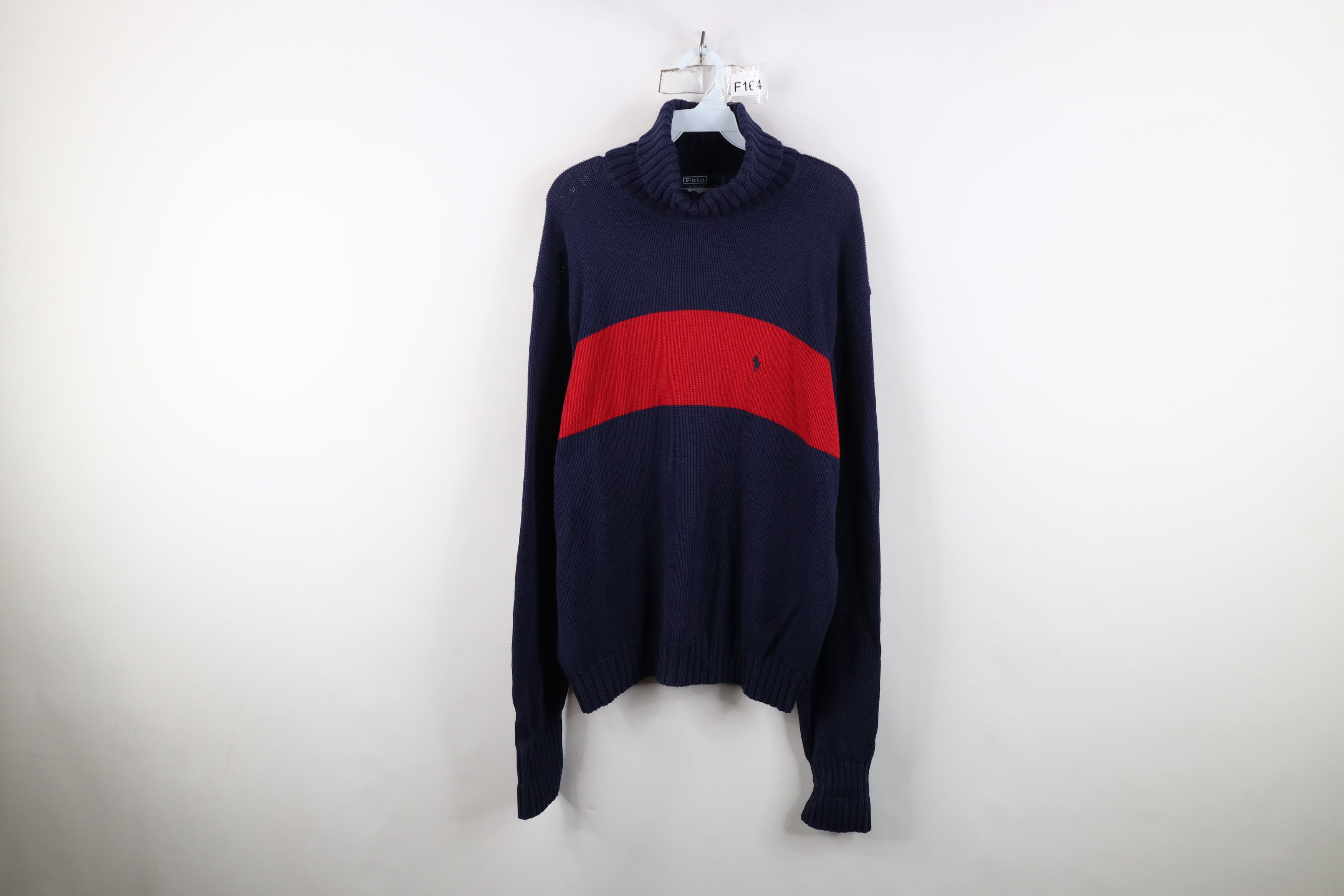 Ralph Lauren Vintage 90s Ralph Lauren Cotton Knit Turtleneck Sweater Size US XL / EU 56 / 4 - 1 Thumbnail