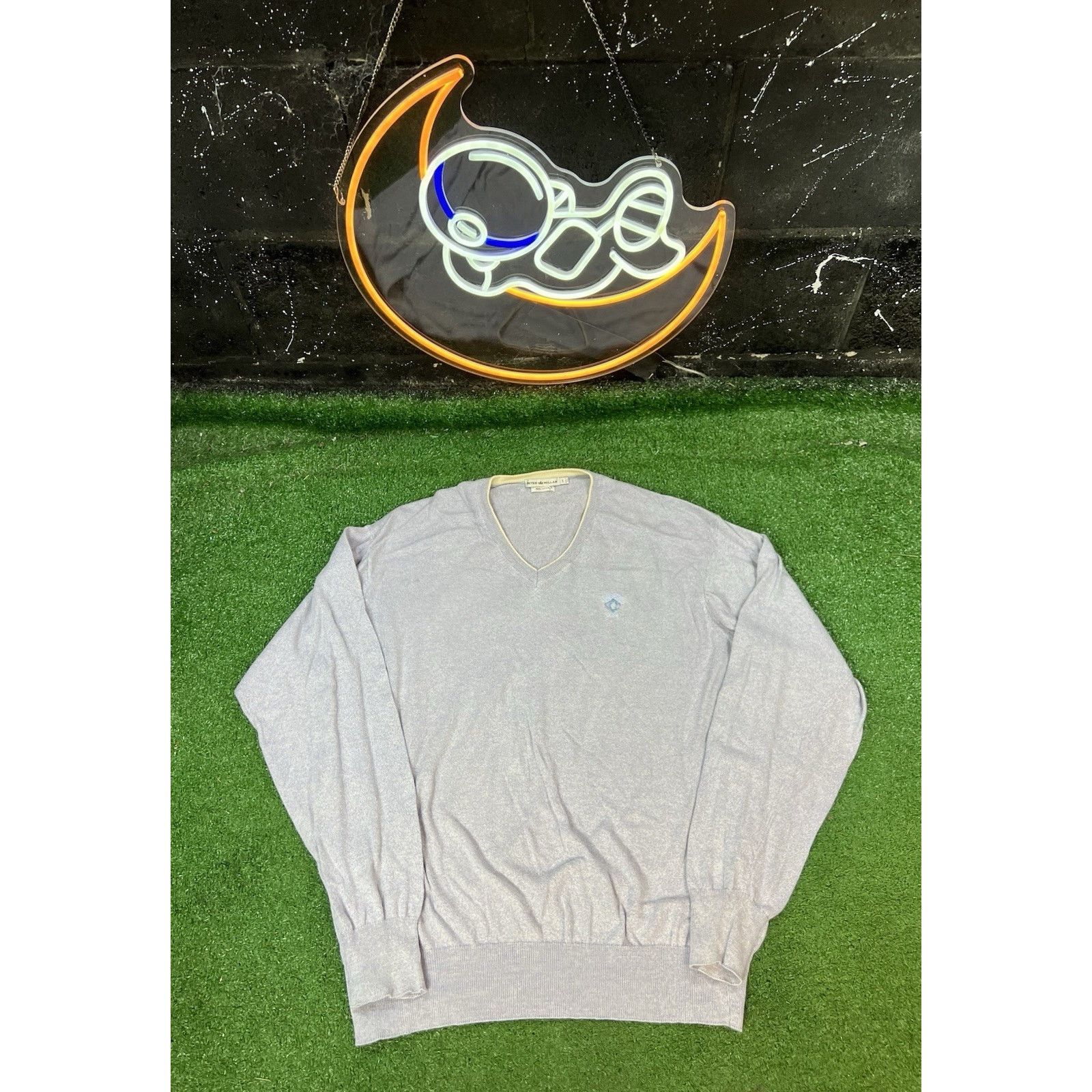 Peter Millar Peter Millar Sweater Mens L Heather Blue Cotton V Neck Size US L / EU 52-54 / 3 - 1 Thumbnail