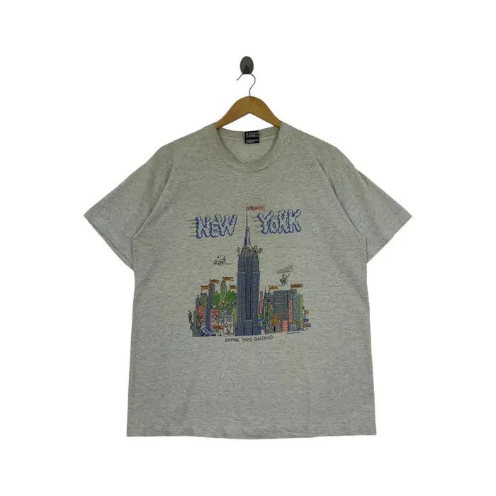 Fruit Of The Loom Vintage 1995 NEW YORK EMPIRE STATE Comic Tee Shirt Size US L / EU 52-54 / 3 - 1 Thumbnail