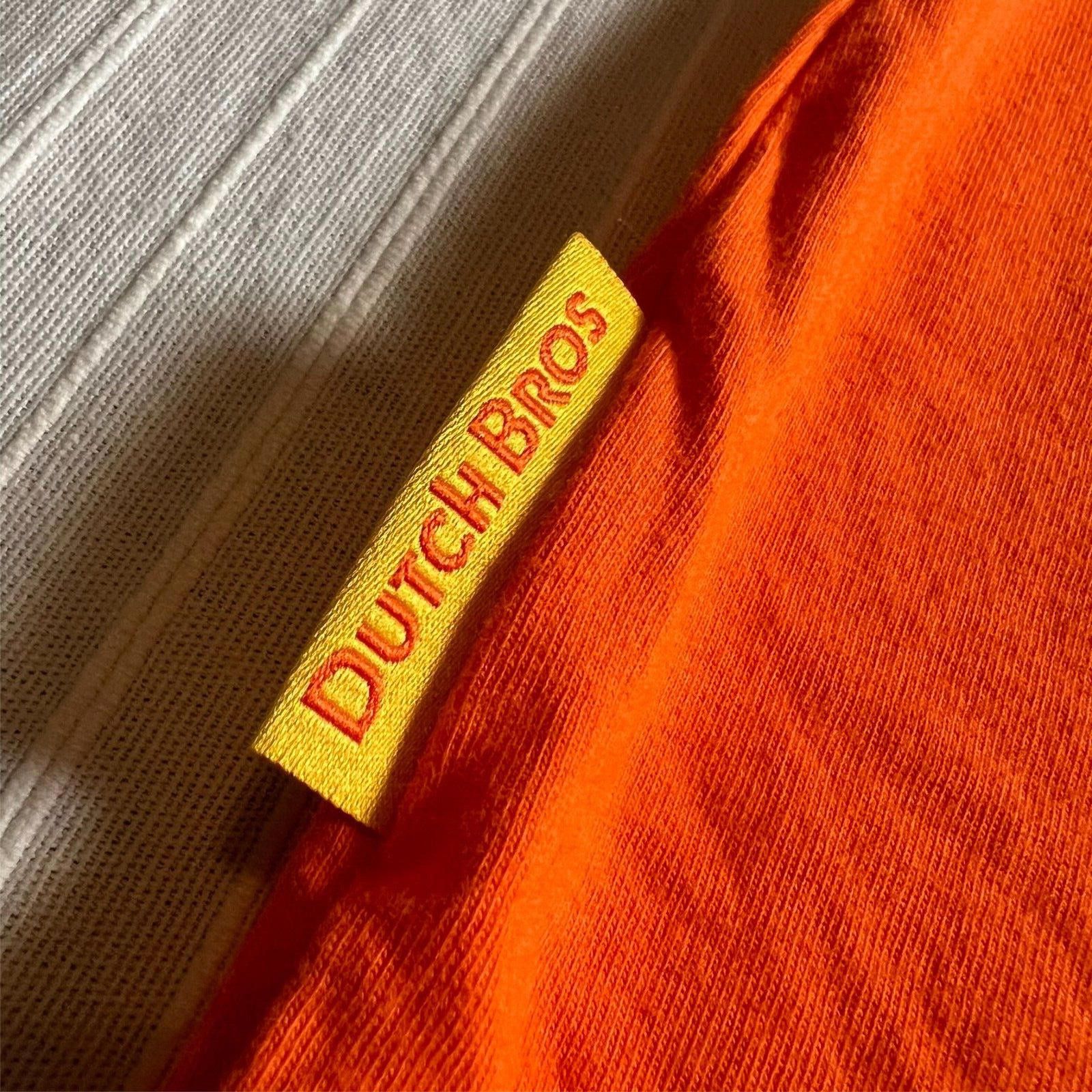 Designer Dutch Bros Drink One for Dane Shirt Sz M Orange Yellow Size US M / EU 48-50 / 2 - 3 Thumbnail