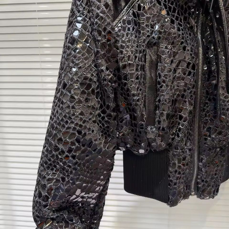 Other Designer Punk Patent PU Leather Glossy Trendy Y2k Jacket Size L / US 10 / IT 46 - 7 Thumbnail