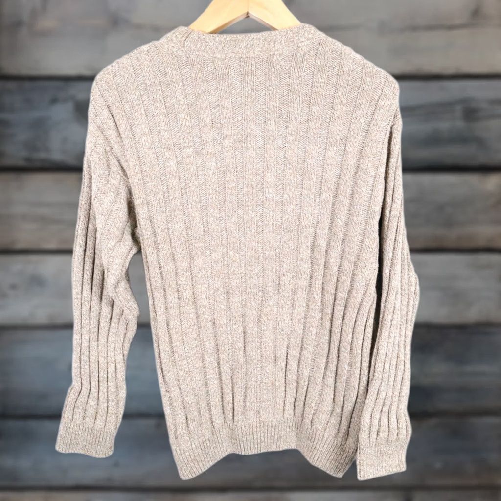 Haggar Haggar Cable Knit Sweater Men XL Beige Cotton Knit Crewneck Vintage Preppy Dad Style pullover Size US XL / EU 56 / 4 - 1 Thumbnail