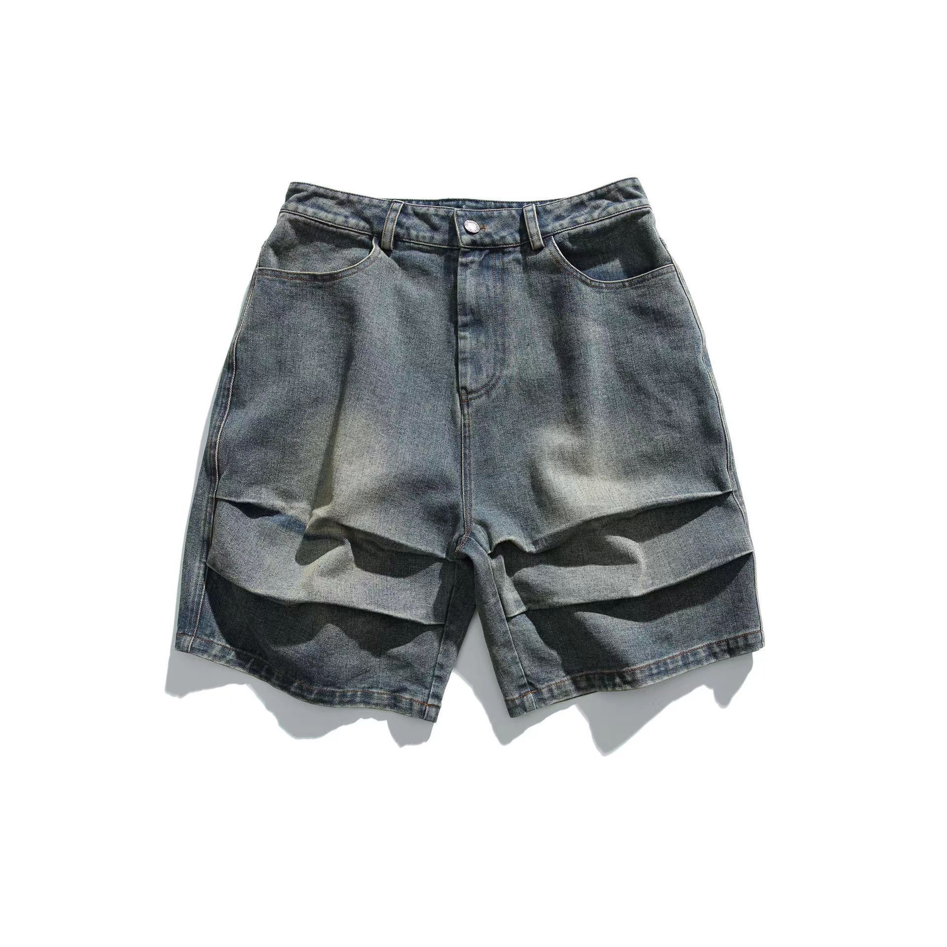 image of Vintage Street Hip Hop Denim Shorts in Blue, Men's (Size 32)
