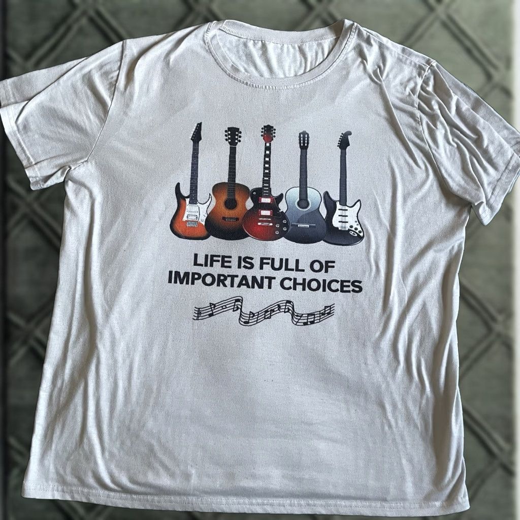 Alife VINTAGE Unbranded Guitar T-shirt Mens 2XL Gray Short Sleeve Crew Neck Graphic Print Rock 90s Band Music Shirt Mens Size US XXL / EU 58 / 5 - 1 Thumbnail